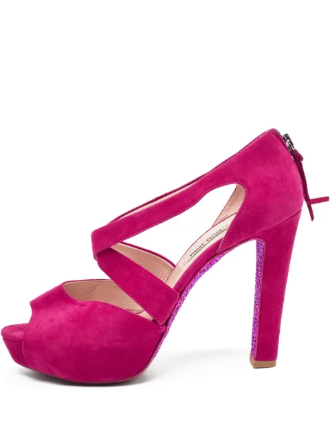 Miu Miu Pre-Owned zapatillas de gamuza con tacón de 130mm