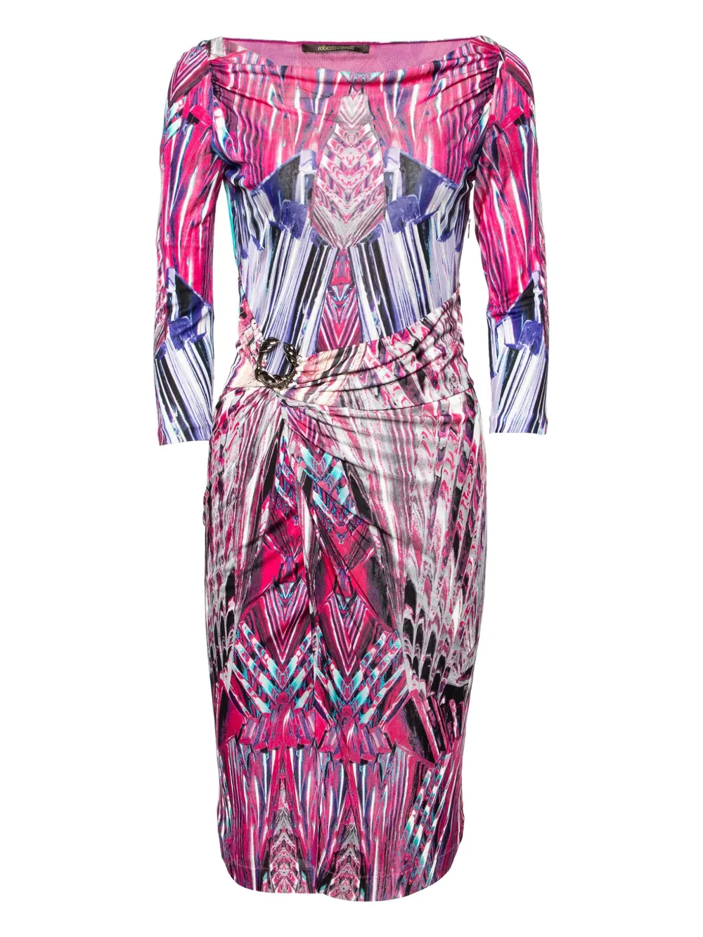 pre-owned printed draped dress