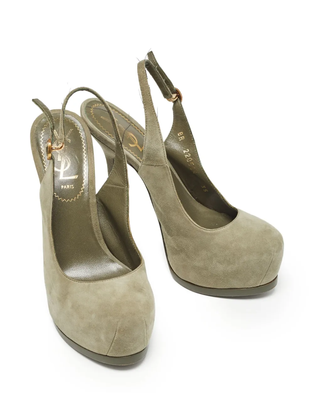 Saint Laurent Pre-Owned 135 mm suède pumps - Groen