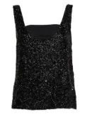 Retrofete glitter-detailing top - Black