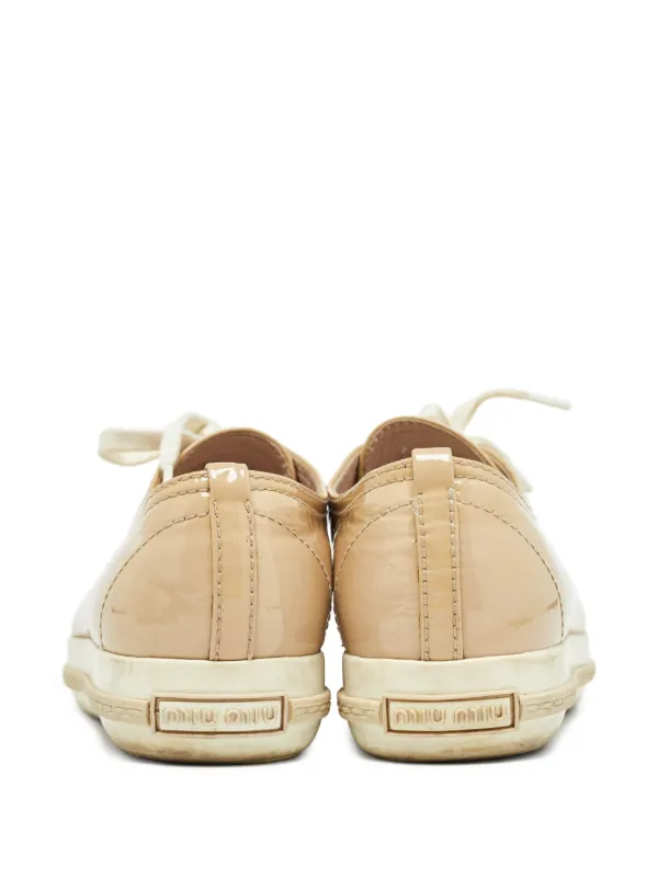 Miu Miu Pre-Owned patent-leather crystal-embellished Sneakers
