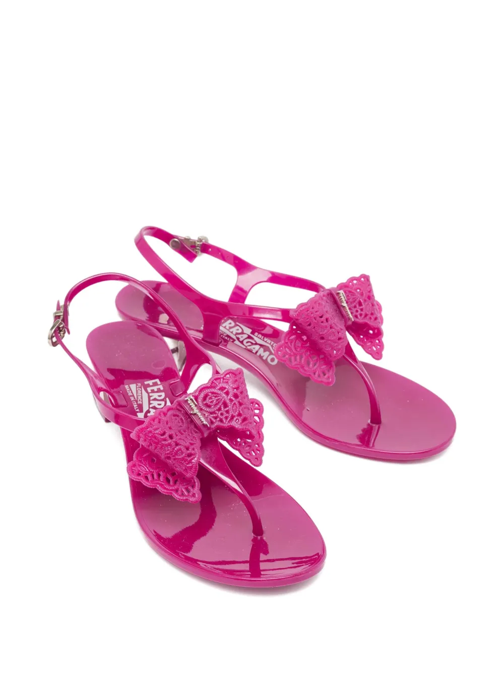 Ferragamo Pre-Owned 30 mm sandalen met strikdetail - Paars