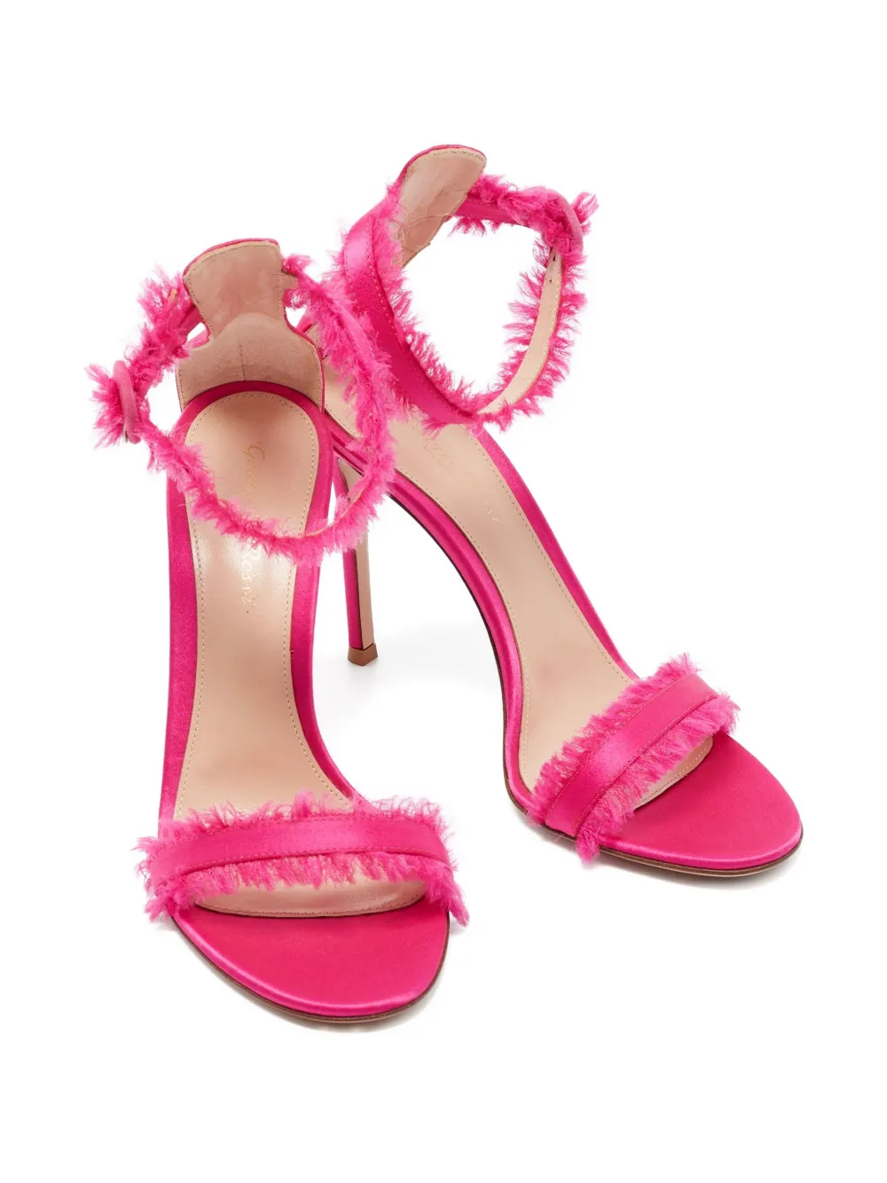 Gianvito Rossi 110 mm sandalen met franje en hak - Roze