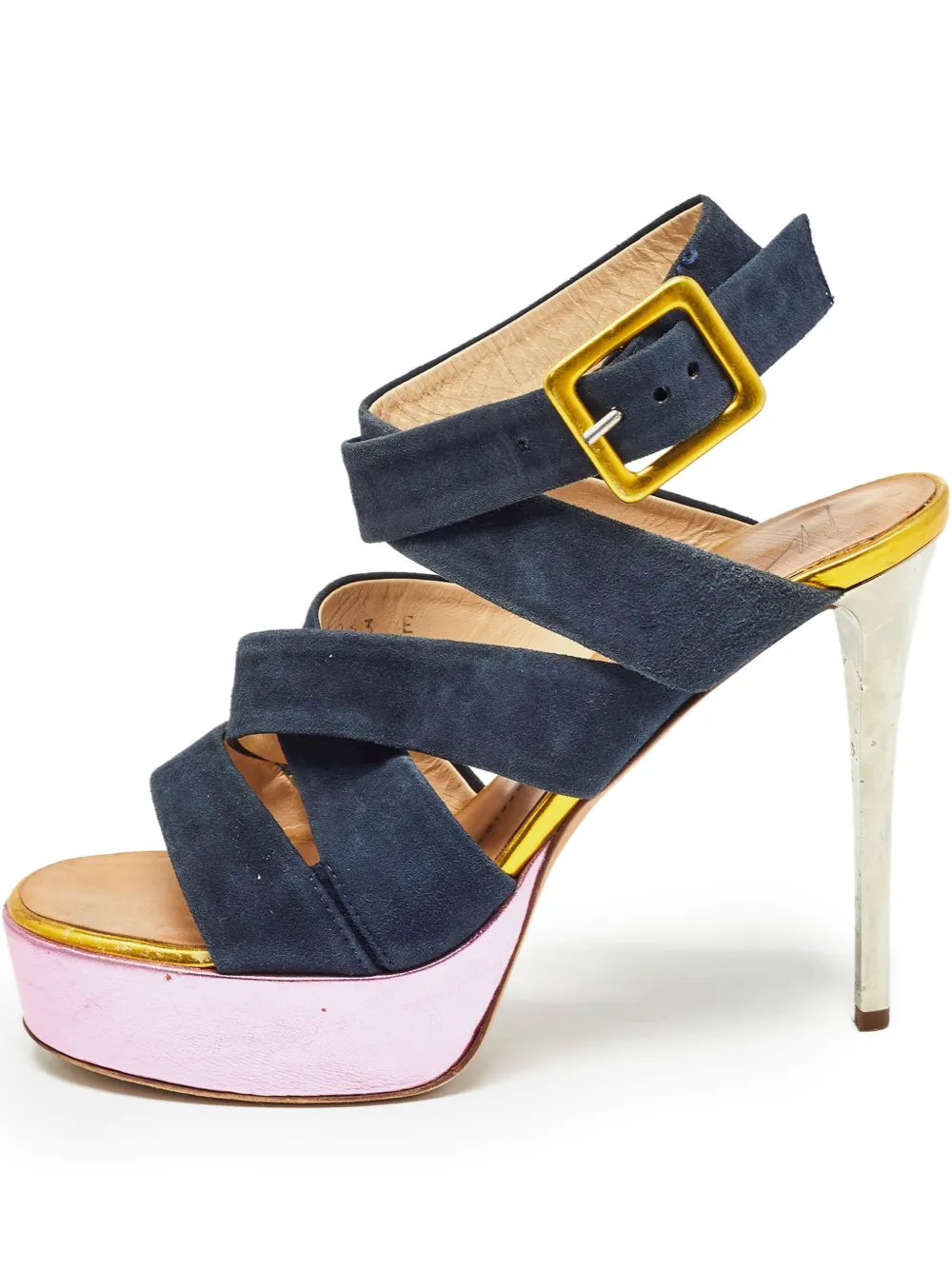 Giuseppe Zanotti Vintage pre-owned 120mm suede platform sandals - ブルー Giuseppe Zanotti Vintage pre-owned 120mm suede platform sandals - ブルー