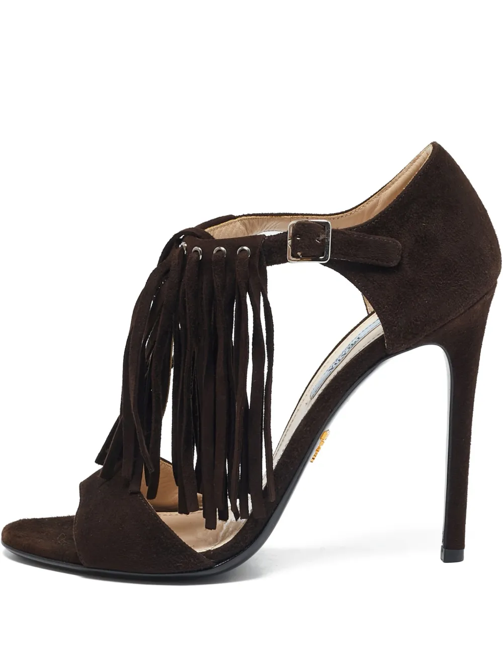 Prada Pre-Owned 125mm fringed sandals | Brown | Image 1