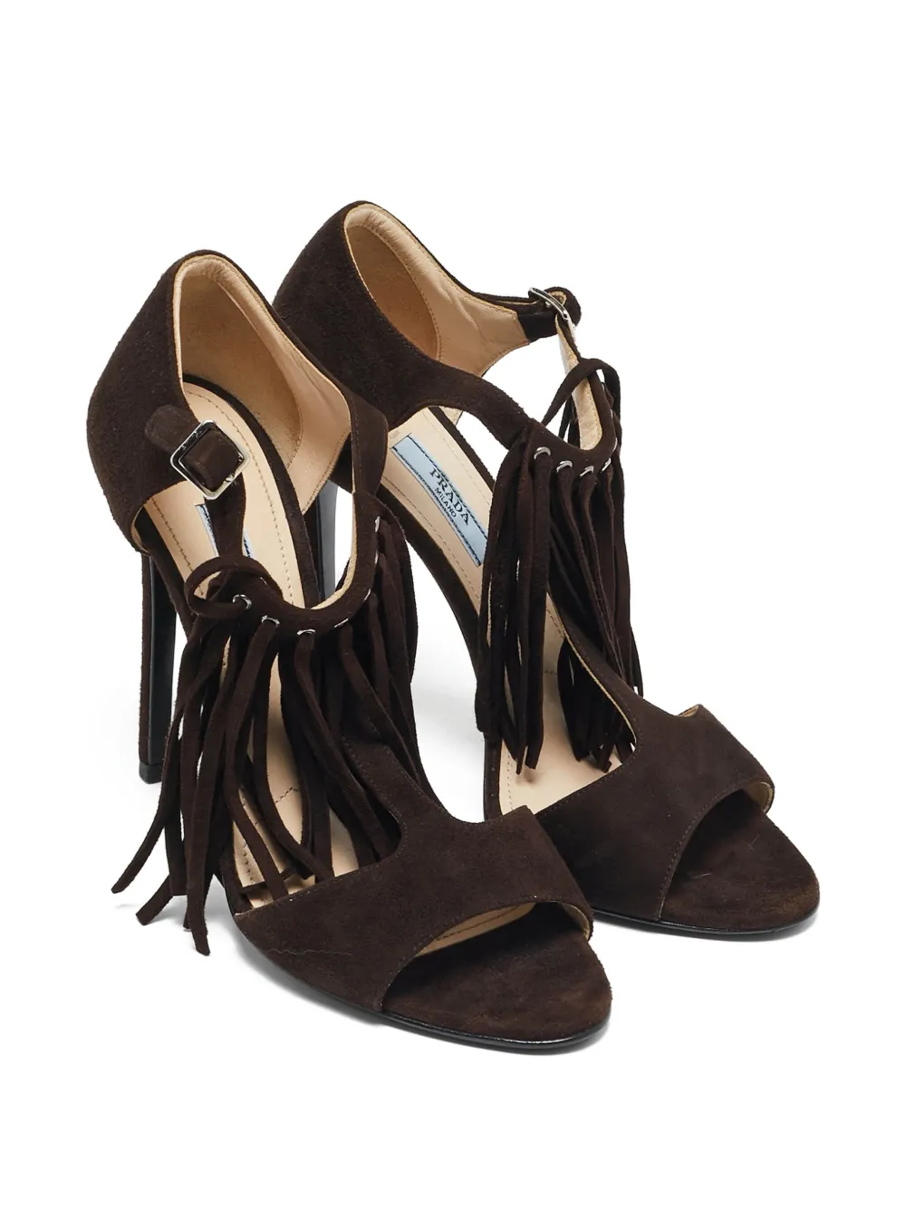 Prada Pre-Owned 125mm fringed sandals | Image 2