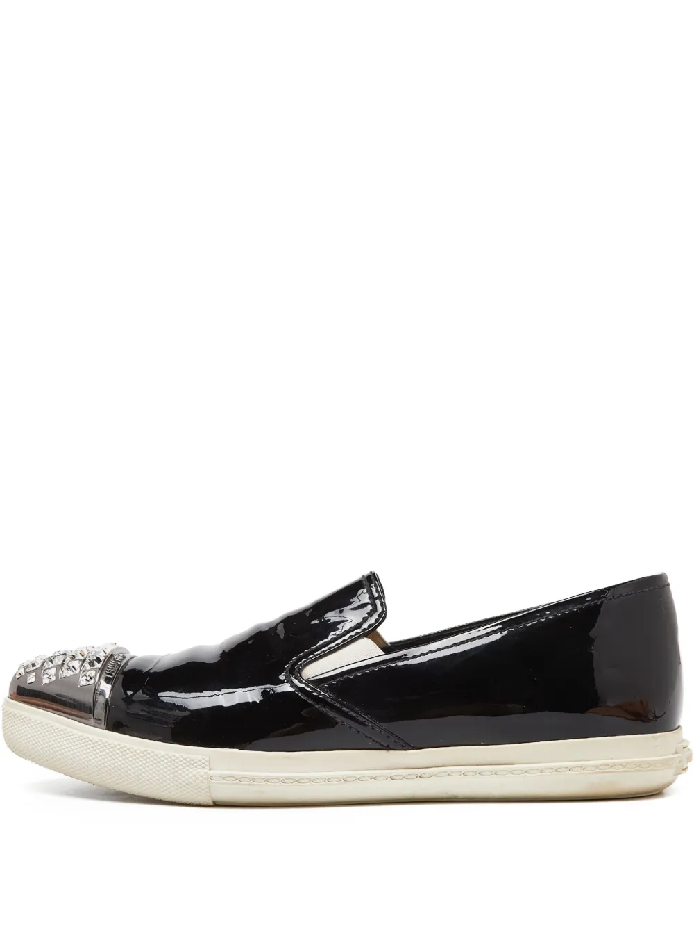 Miu Miu Pre-Owned tenis con acabado de charol | negro | Image 1