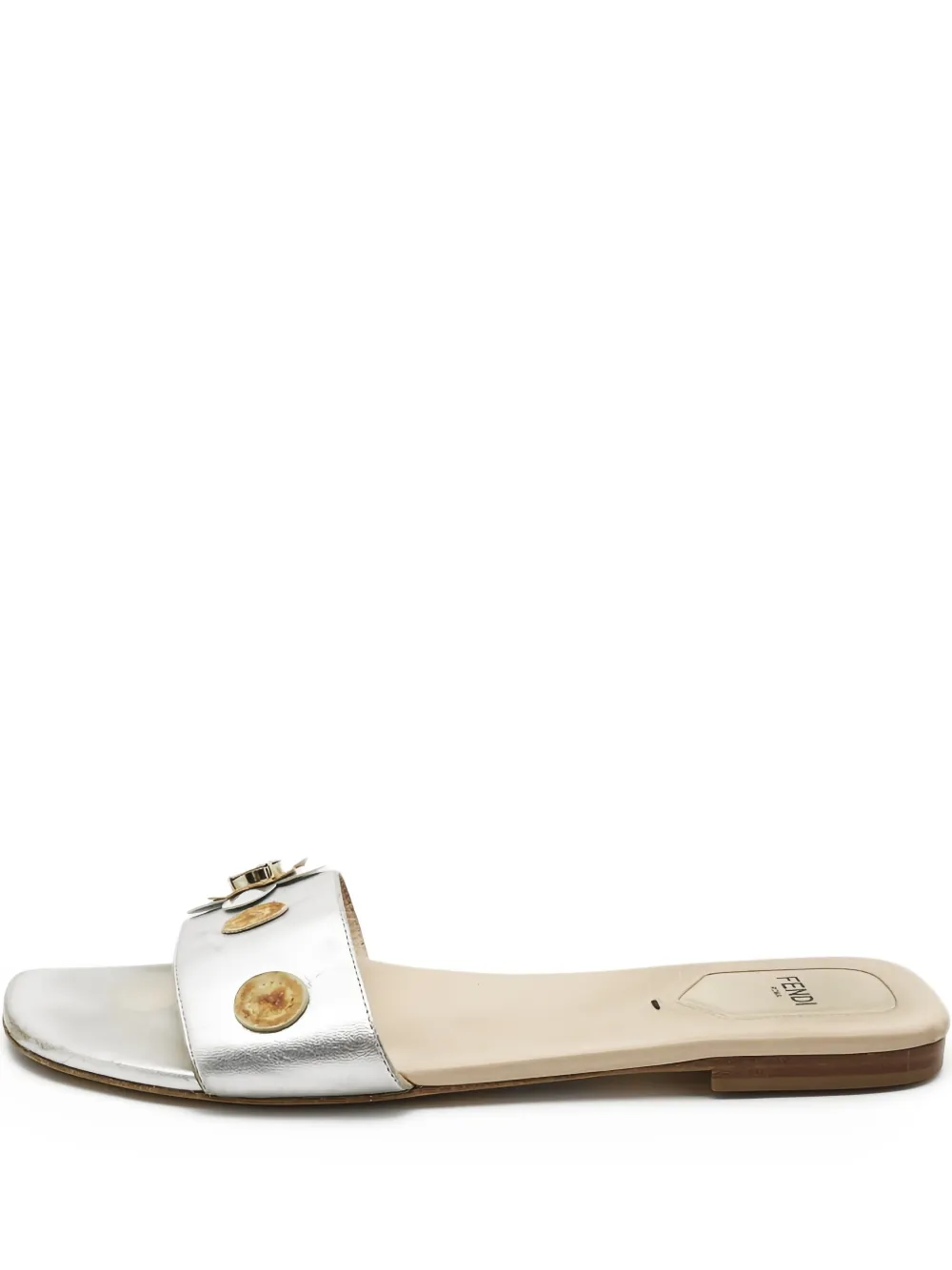 floral-appliqué sandals