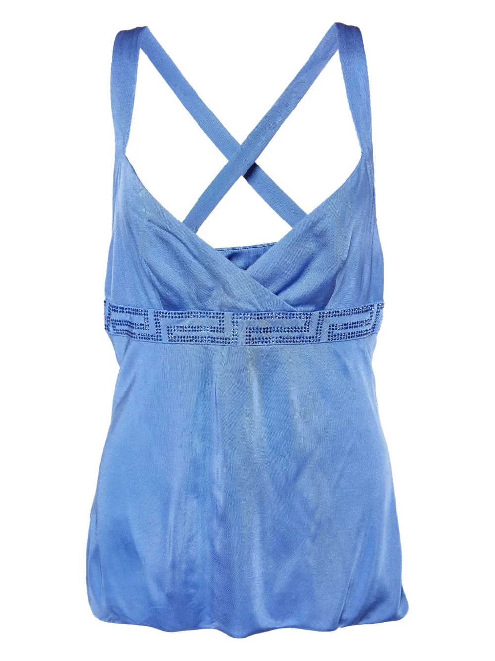 Versace Pre-Owned rear criss-cross straps top | Blue | Image 1