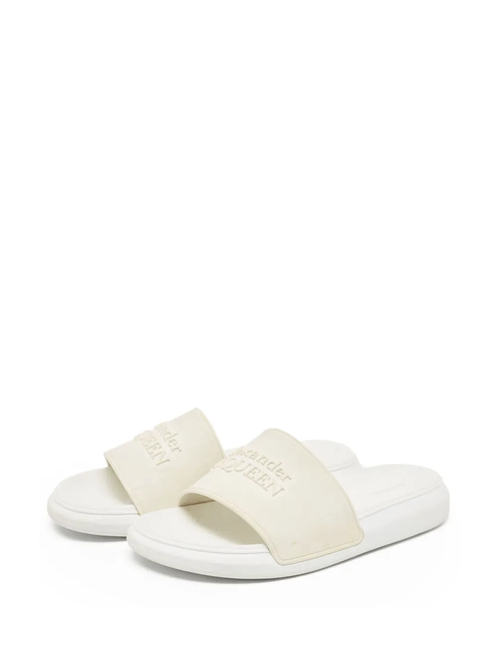 Alexander McQueen Pre-Owned logo-embossed pool slides | Image 2