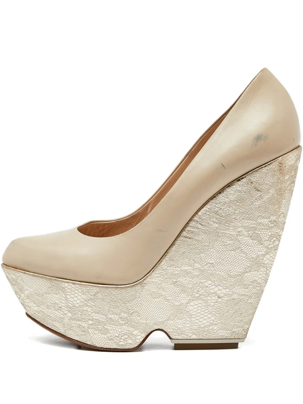 Nicholas Kirkwood 155mm leather wedge pumps | Neutrals | Image 1