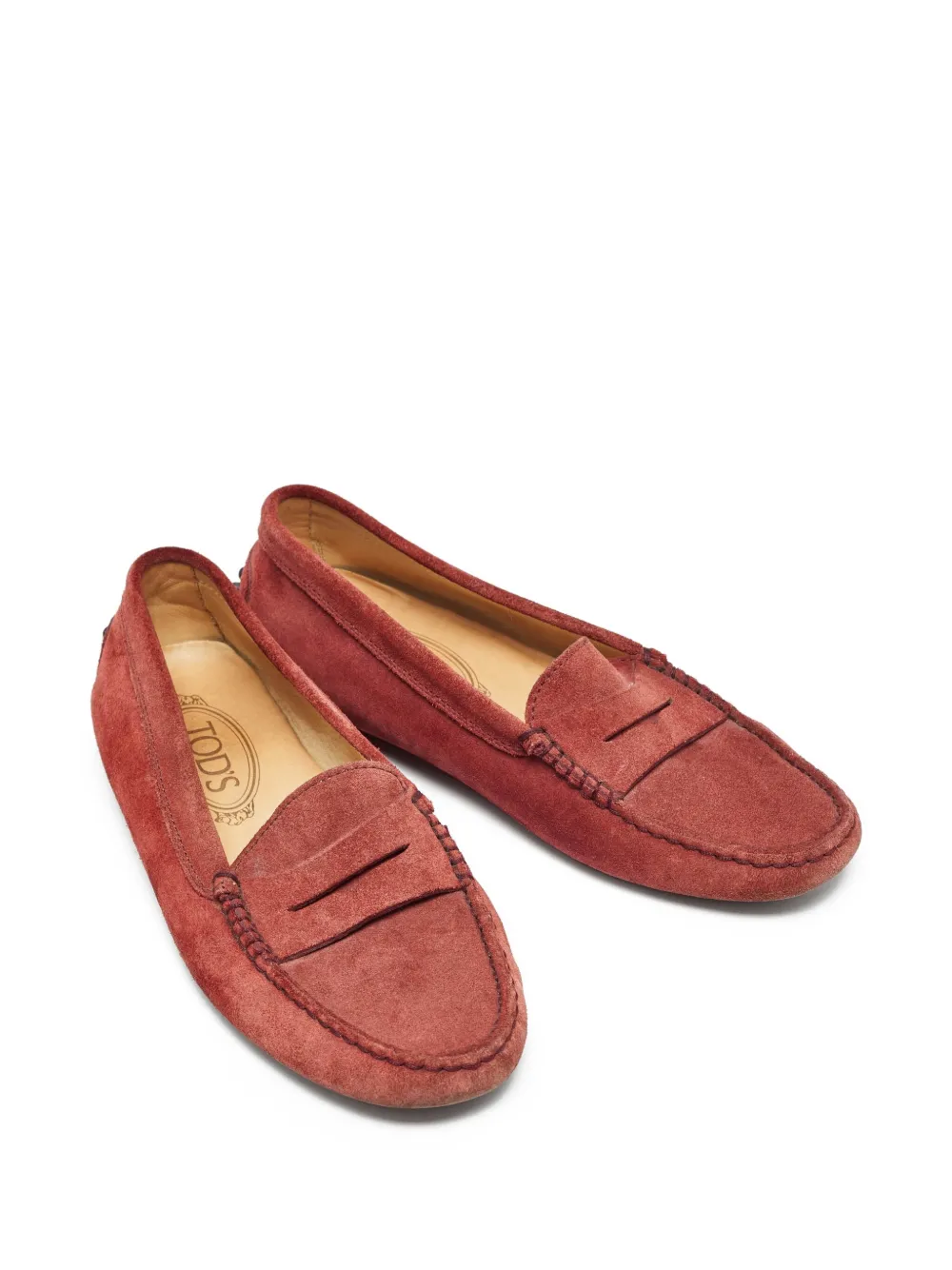 Tod's Vintage Suède loafers - Rood