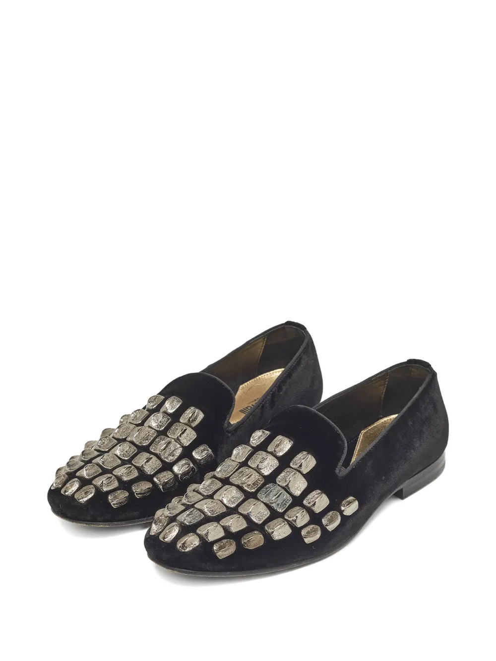 Roberto Cavalli Fluwelen loafers met studs - Zwart