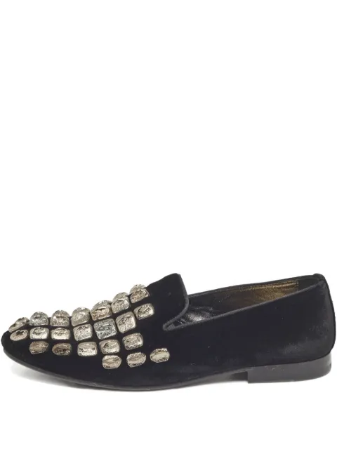 Roberto Cavalli studded velvet loafers 