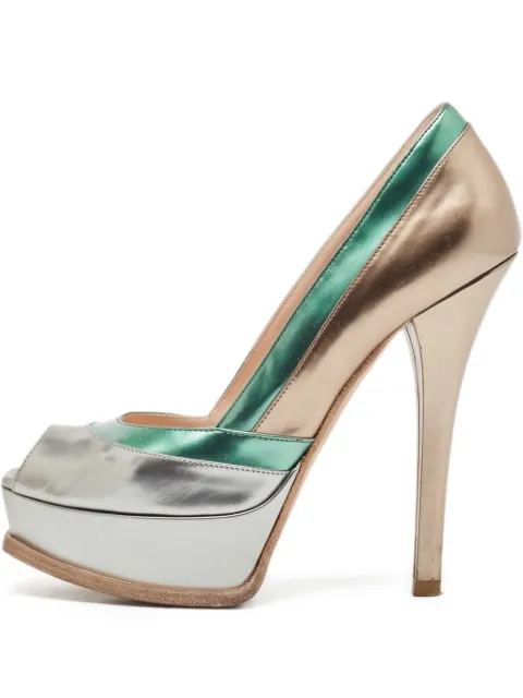 Fendi Pre-Owned zapatillas metalizadas con tacón de 140mm