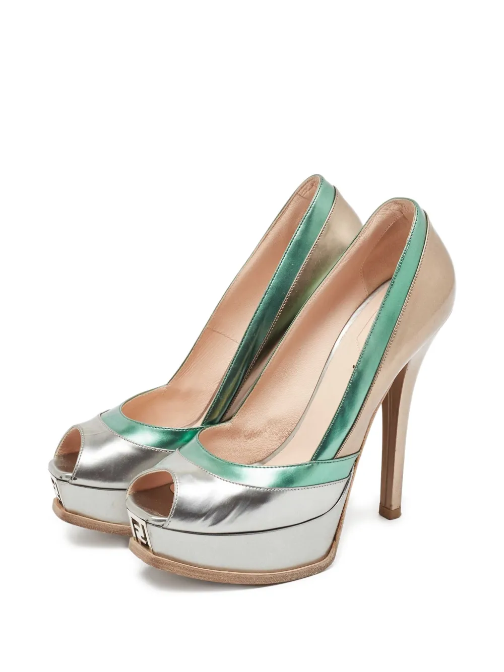 Fendi Pre-Owned 140mm metallic-leather pumps | Heeled Pumps | Image 2