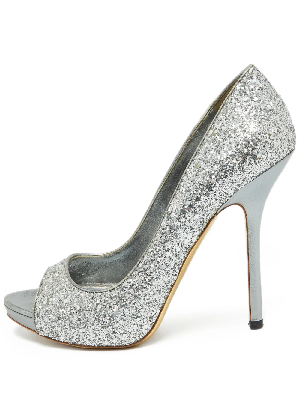Miu Miu Pre-Owned 130mm metallic heeled pumps | Silver | Image 1