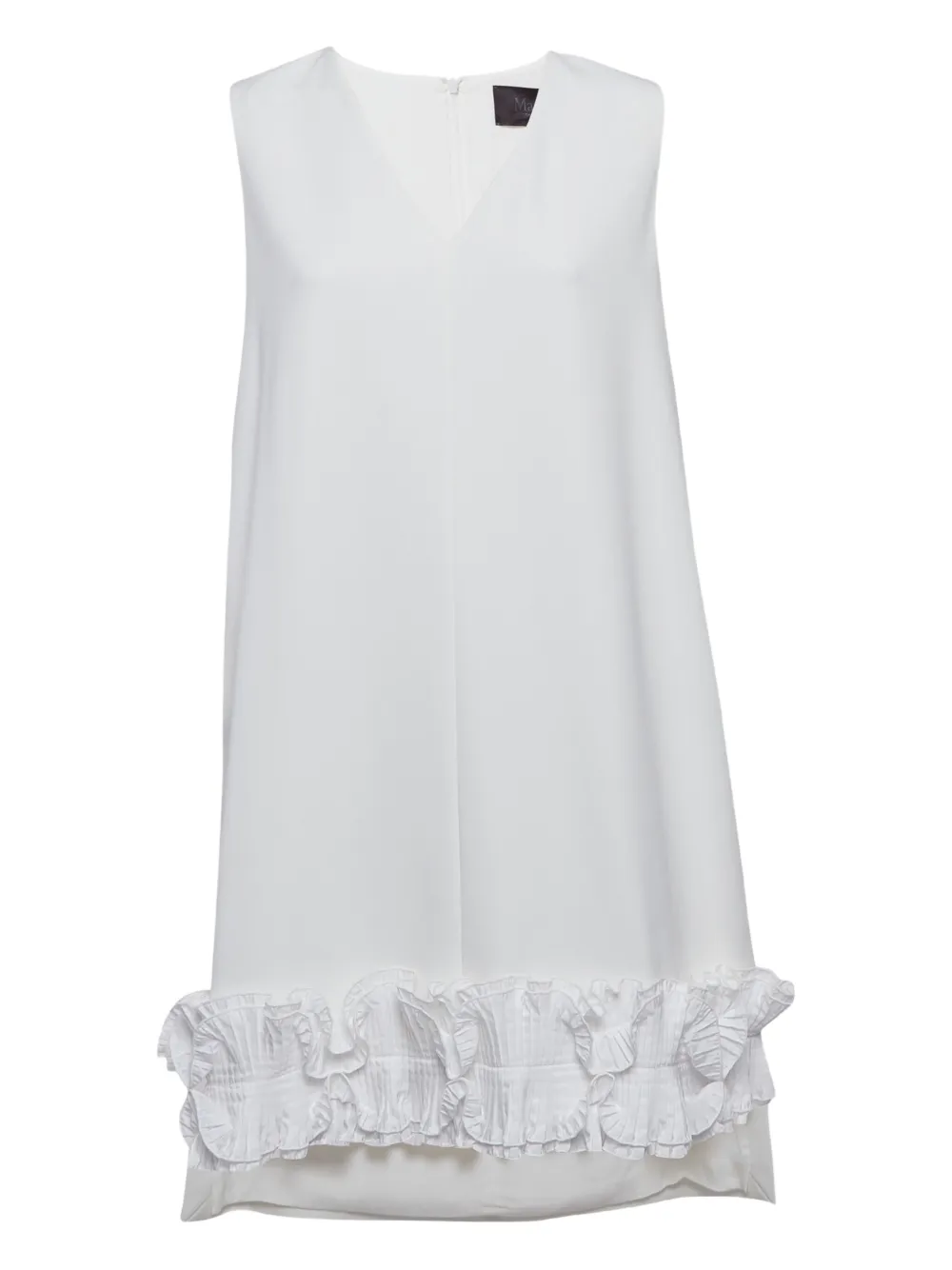 Max Mara ruffled-trim dress - ホワイト Max Mara ruffled-trim dress - ホワイト