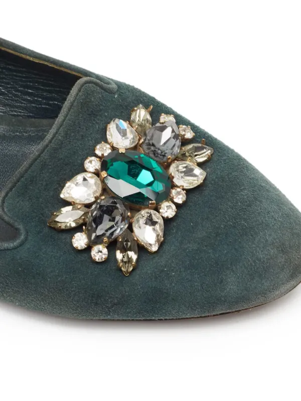 Dolce & Gabbana Pre-Owned ビジュー フラットシューズ Dolce