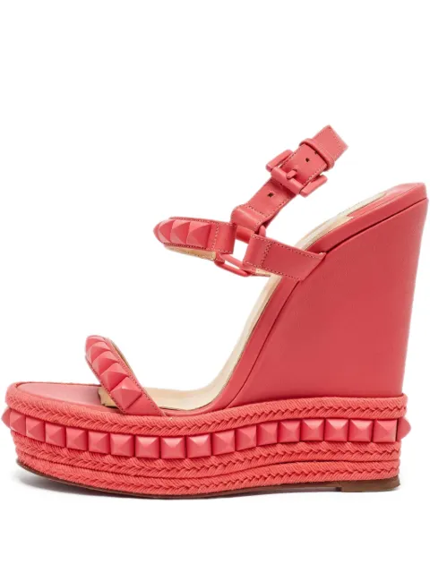 Christian Louboutin Pre-Owned 140mm Pyraclou wedge sandals