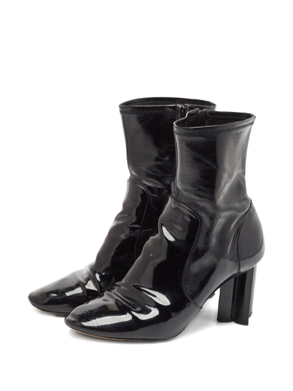 Louis Vuitton Pre-Owned patent-leather block-heel boots | Ankle Boots | Image 2