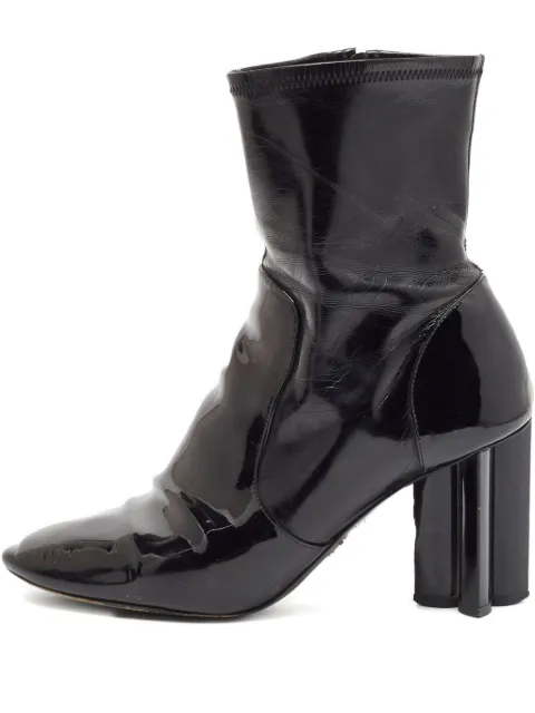 Louis Vuitton Pre-Owned patent-leather block-heel boots