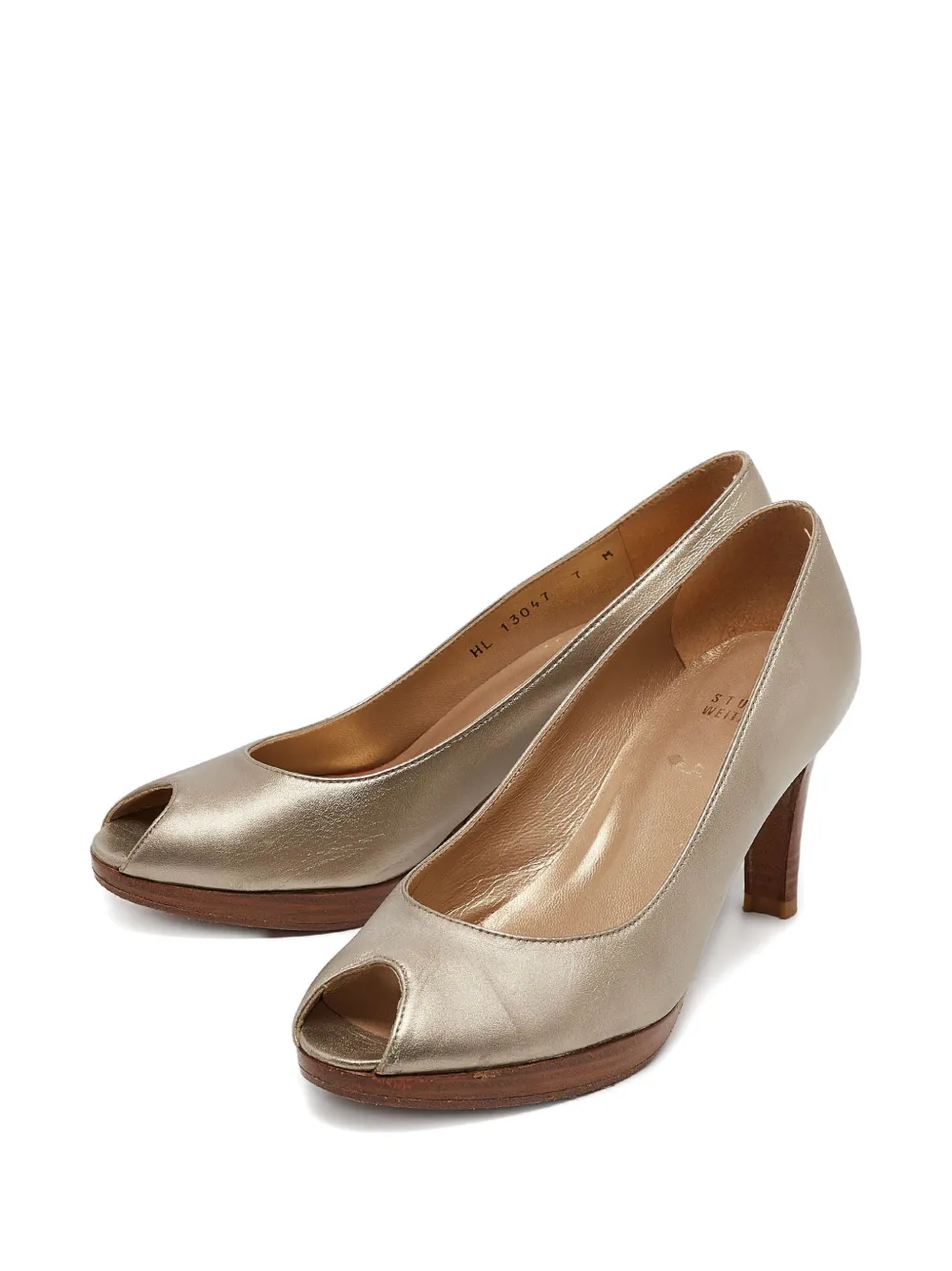 Stuart Weitzman pre-owned leather peep-toe pumps | Heeled Pumps | Image 2