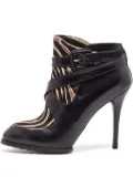 Tod's Vintage pre-owned 110mm zebra-print buckled boots - Black