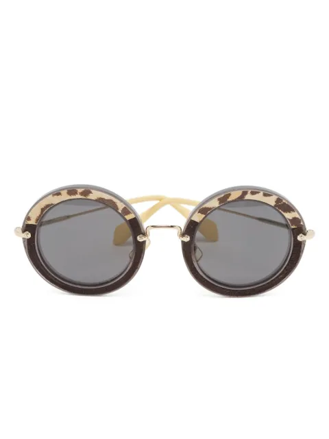 Miu Miu Pre-Owned солнцезащитные очки в круглой оправе