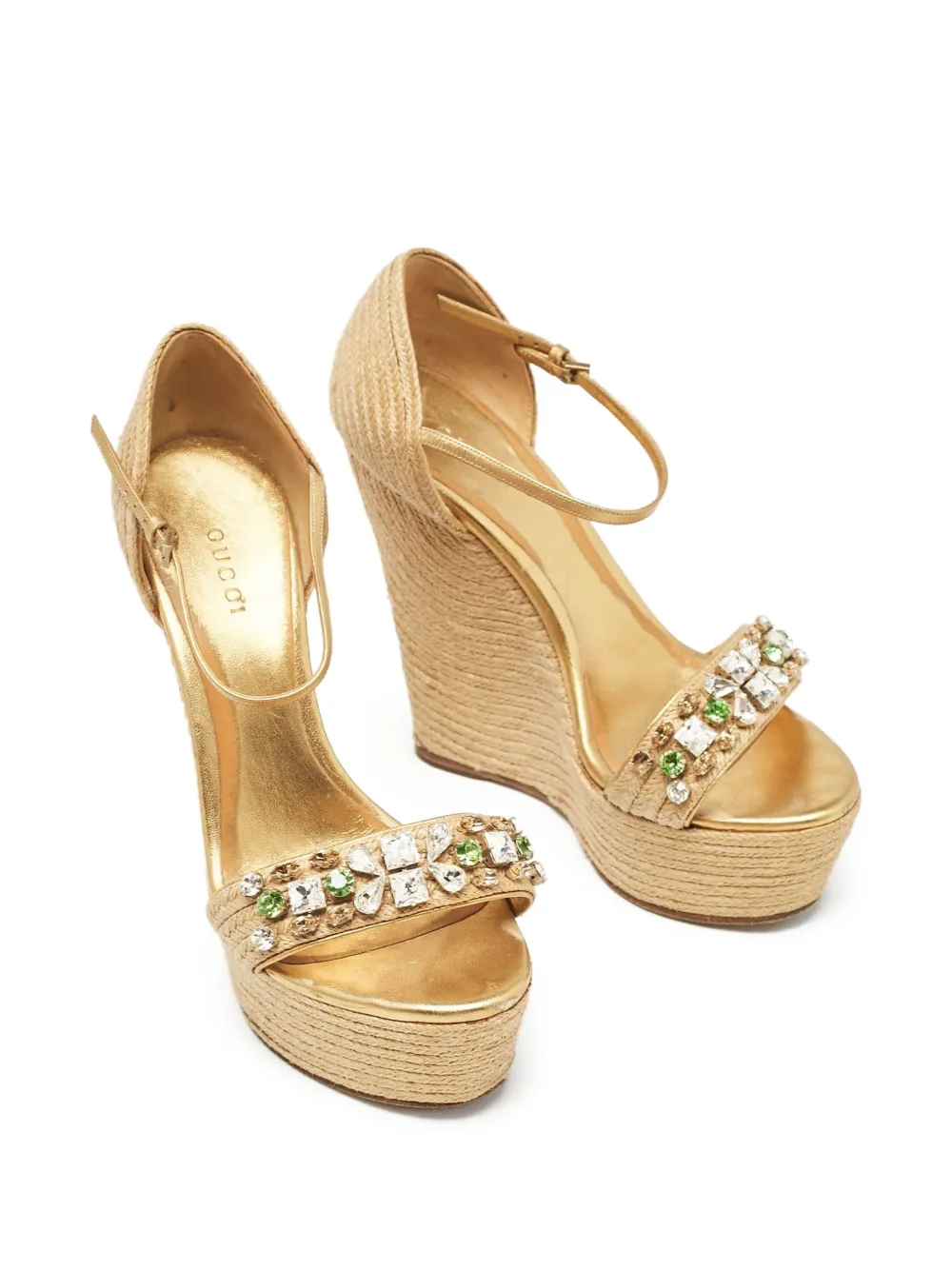 Gucci Pre-Owned Devon sandalen verfraaid met kristallen - Beige
