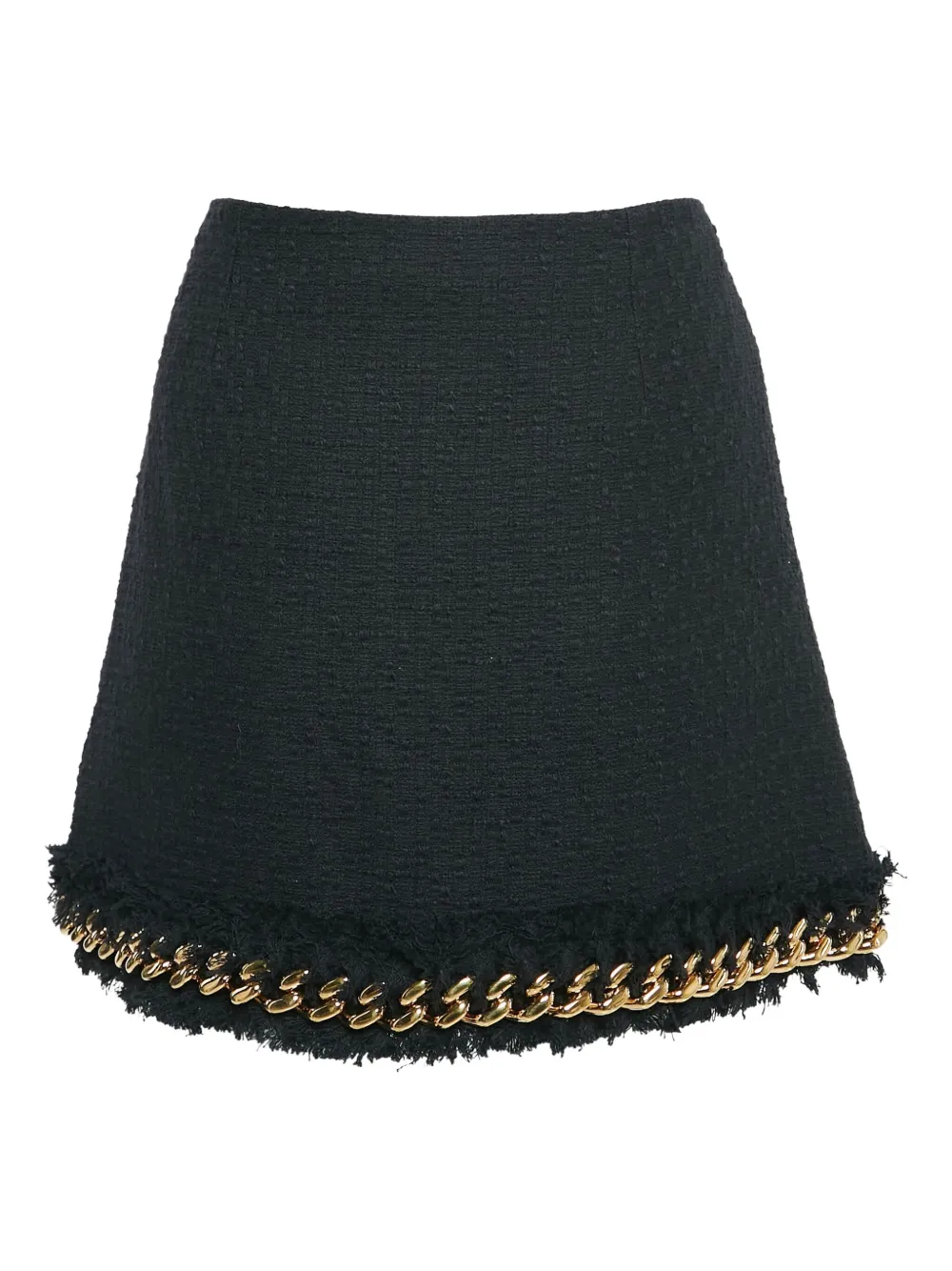 Pre-owned Versace Tweed Mini Skirt In Black