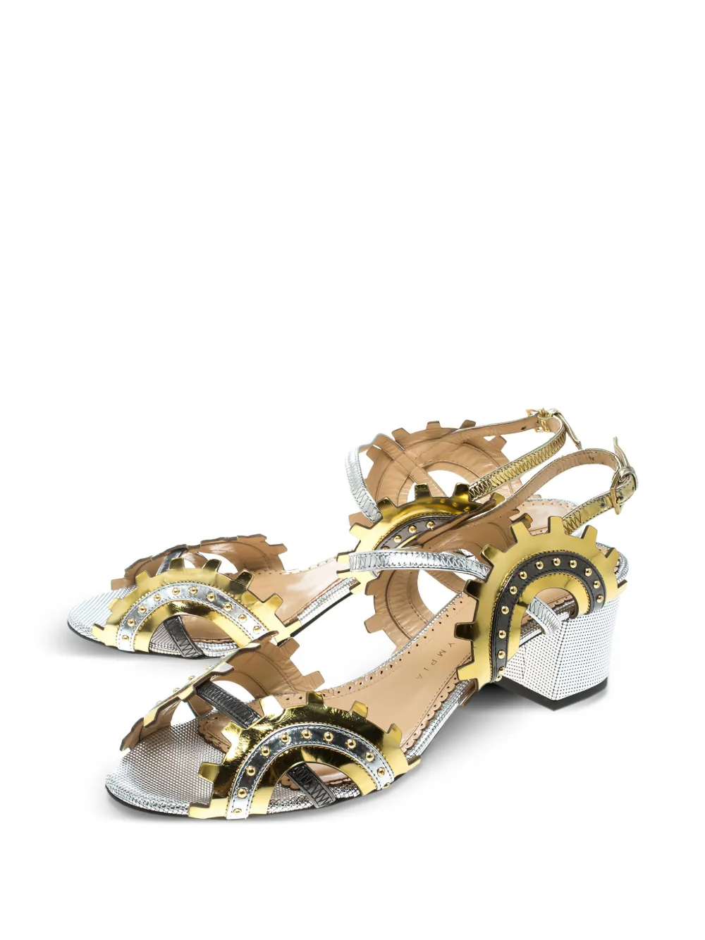 Charlotte Olympia pre-owned 50mm gear-embellished block-heel sandals | Image 2