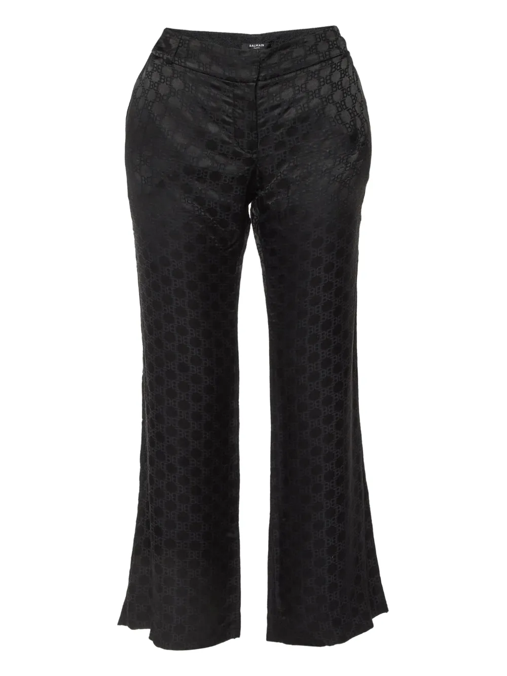 Pre-owned Balmain Silk-blend Straight-leg Trousers