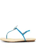 Aquazzura pre-owned Seastar beaded flat sandals - Blue