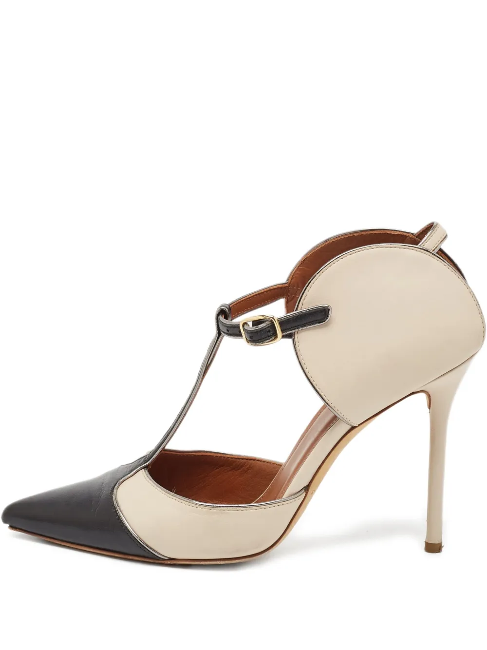 Malone Souliers pre-owned 100mm Sadie two-tone pointed-toe pumps | Neutrals | Image 1