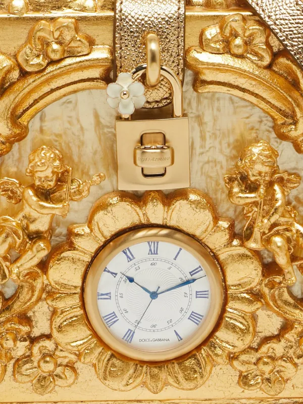 Dolce & Gabbana Pre-Owned Barocco Clock Box Tote Bag | Gold | FARFETCH