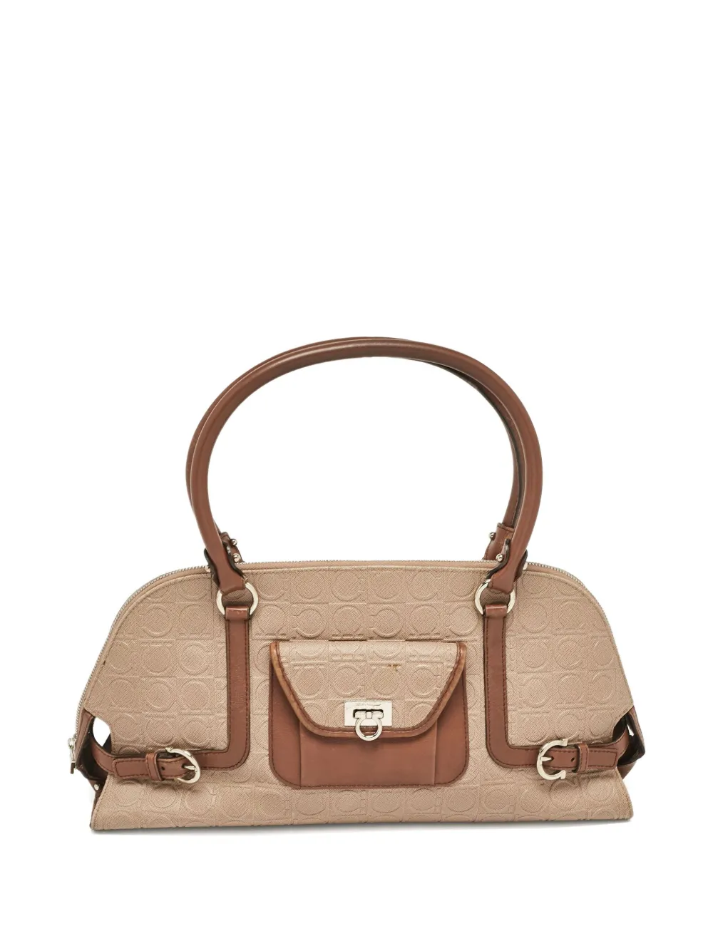 Ferragamo Pre-Owned Gancini-embossed satchel bag | Neutrals | Image 1