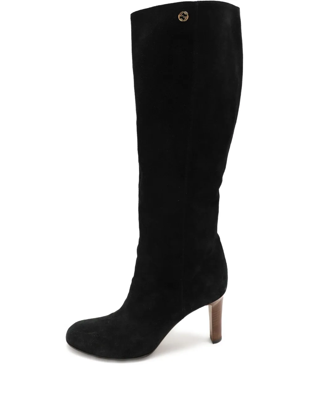 Gucci Pre-Owned 95mm suede knee-high boots | Black | Image 1