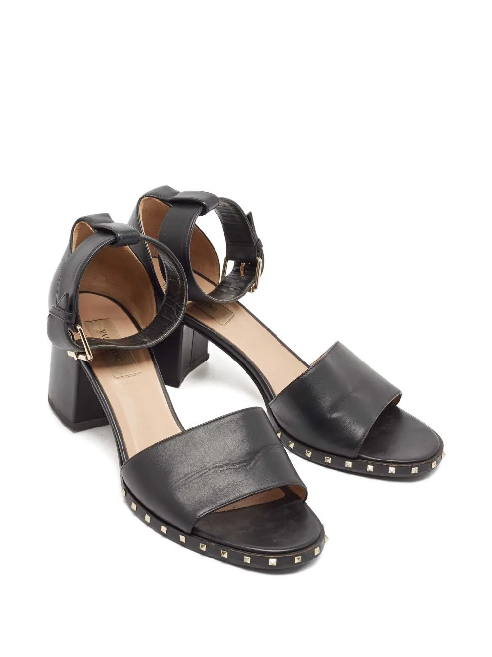 Valentino Garavani Pre-Owned 65 mm sandalen met studs - Zwart