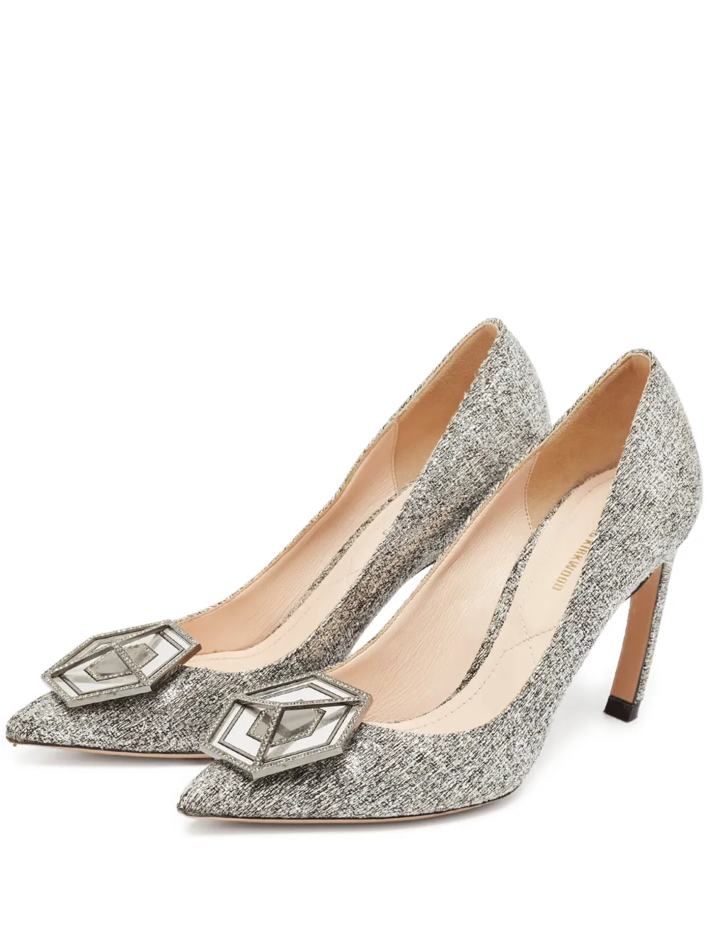 Nicholas Kirkwood pre-owned 110mm textured pointed-toe pumps | Silver | Image 1
