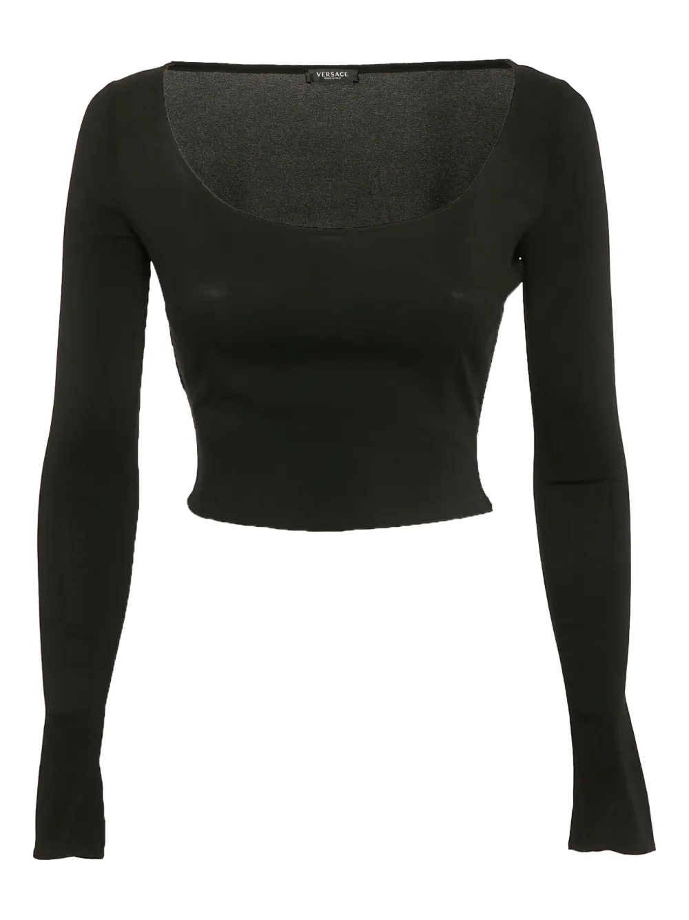 long-sleeves scoop-neck top
