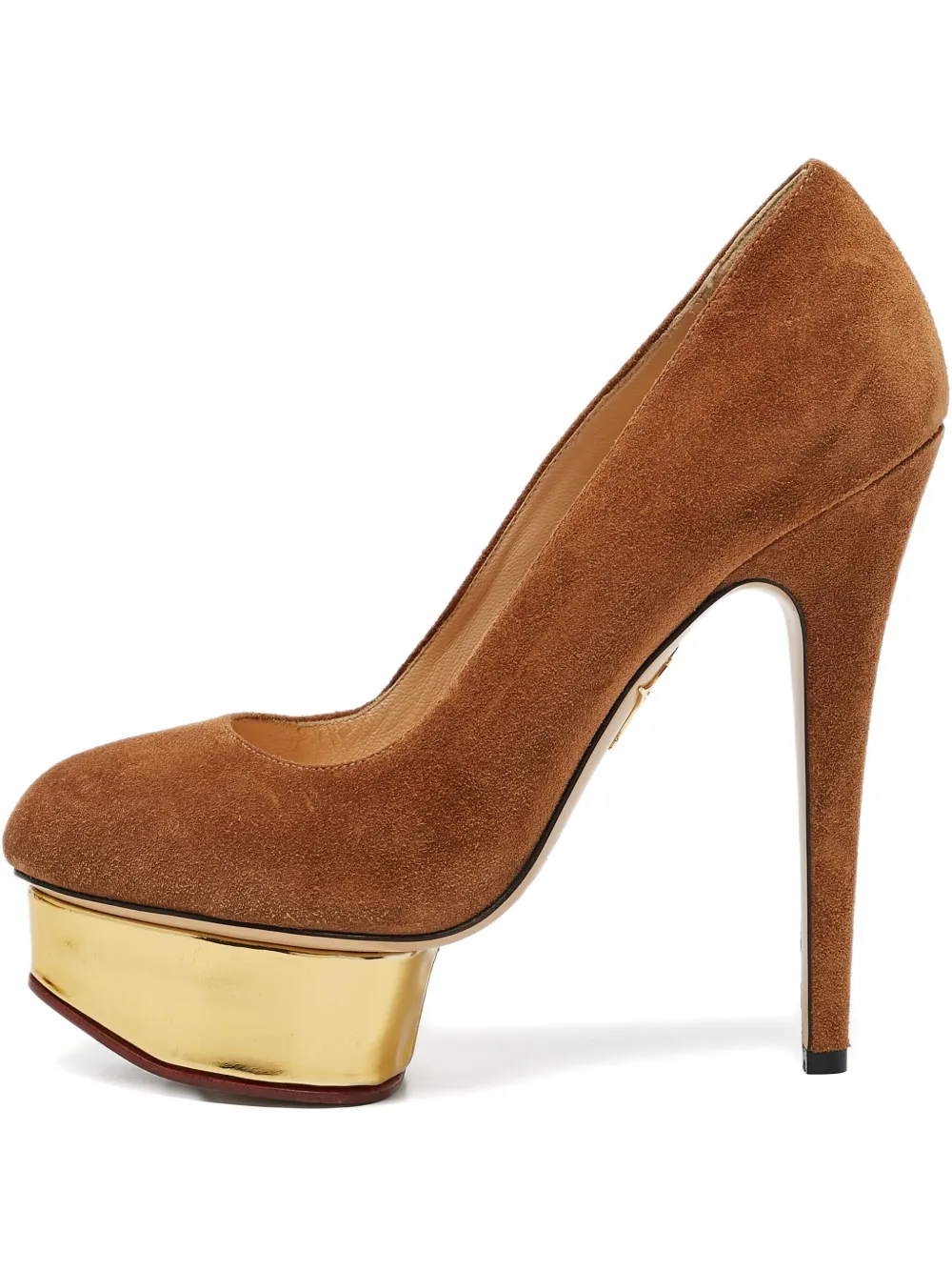 pre-owned 145mm suede platform pumps