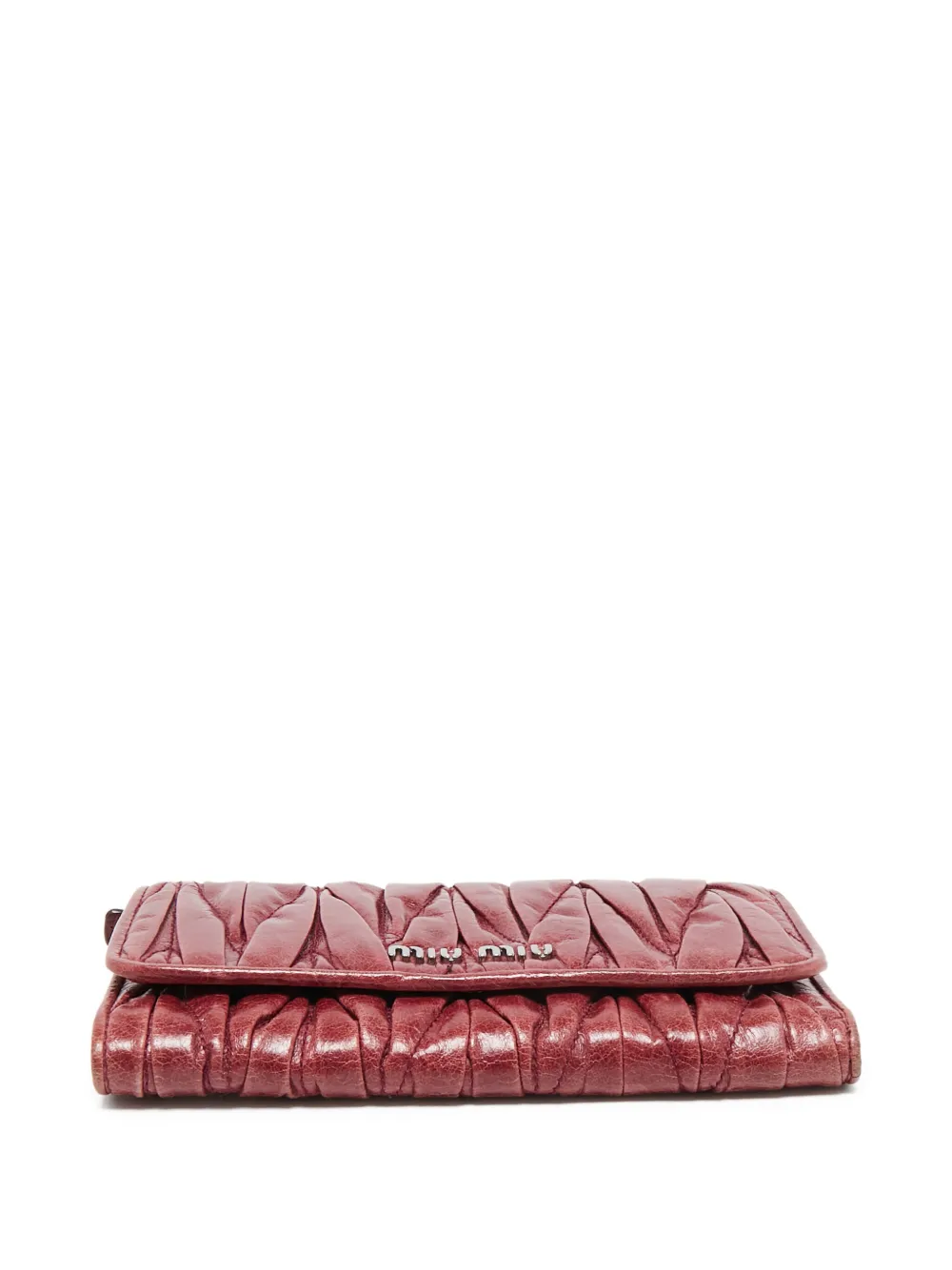 Pre-owned Miu Miu Matelassé Leather Wallet