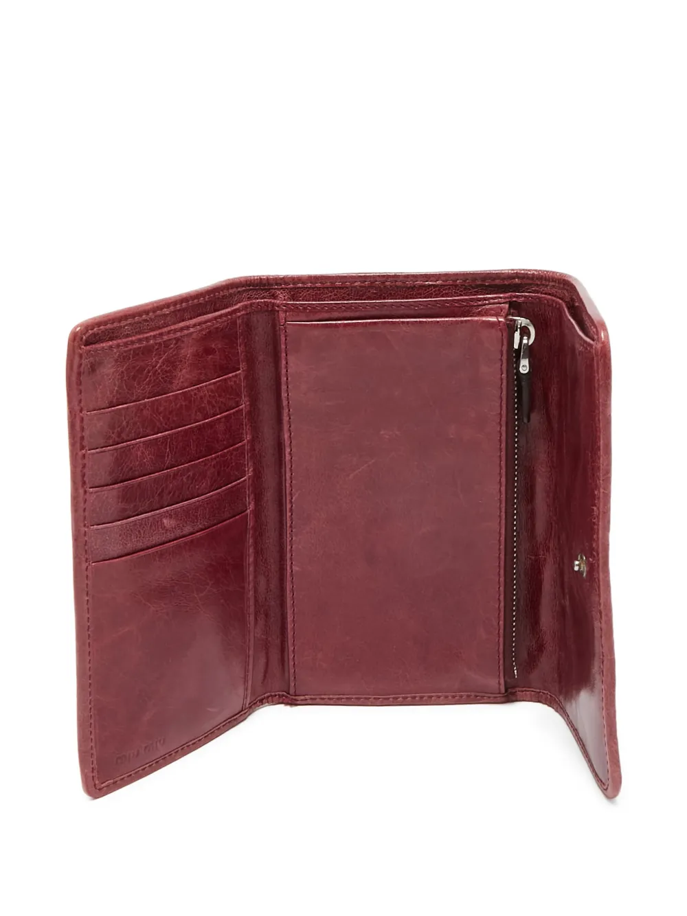 Pre-owned Miu Miu Matelassé Leather Wallet