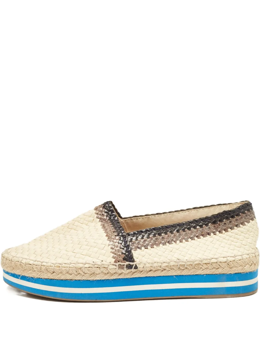 Prada Pre-Owned 2024 woven platform espadrilles - ニュートラル Prada Pre-Owned 2024 woven platform espadrilles - ニュートラル