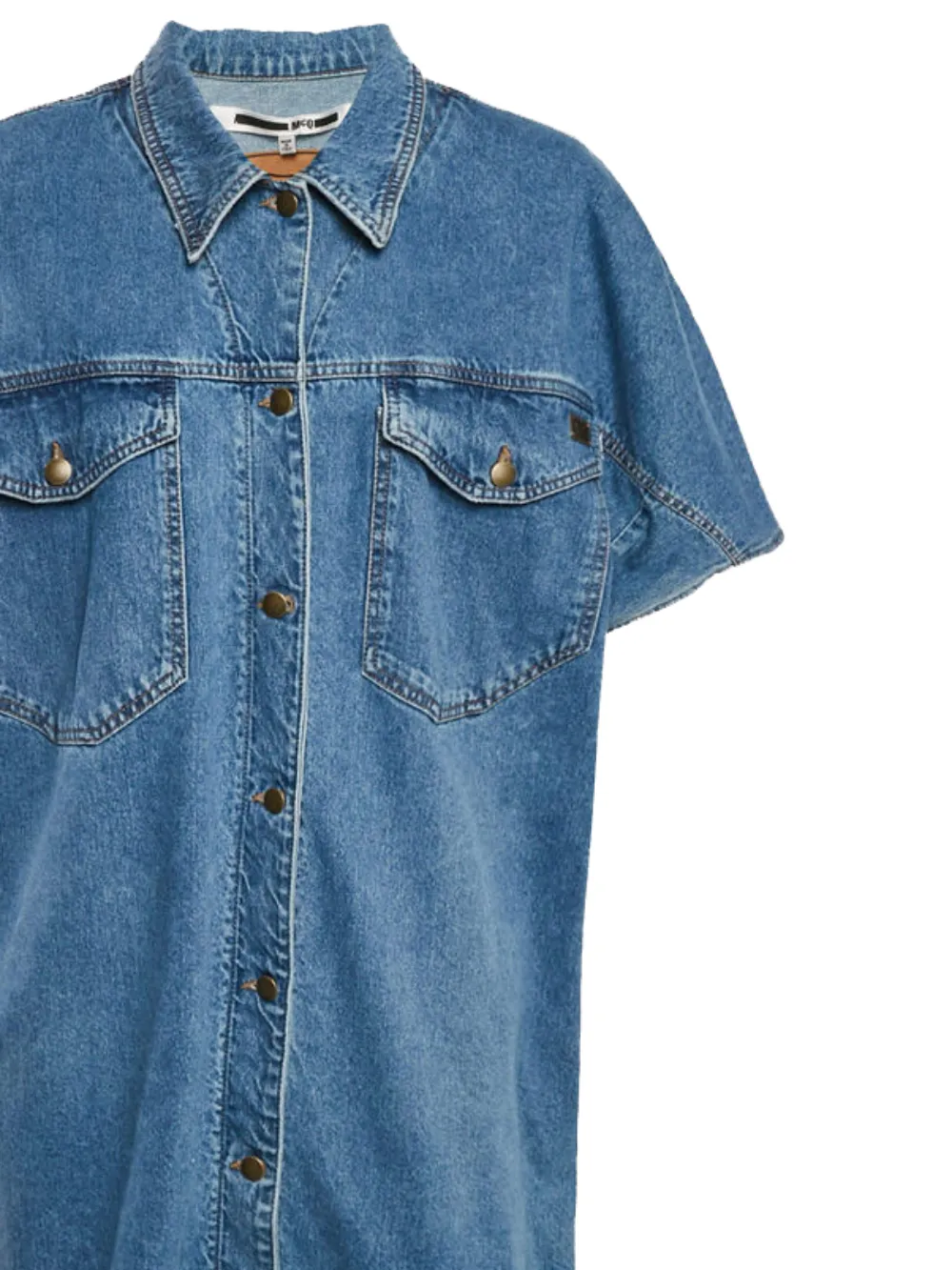 Alexander McQueen Pre-Owned Denim jurk met korte mouwen - Blauw