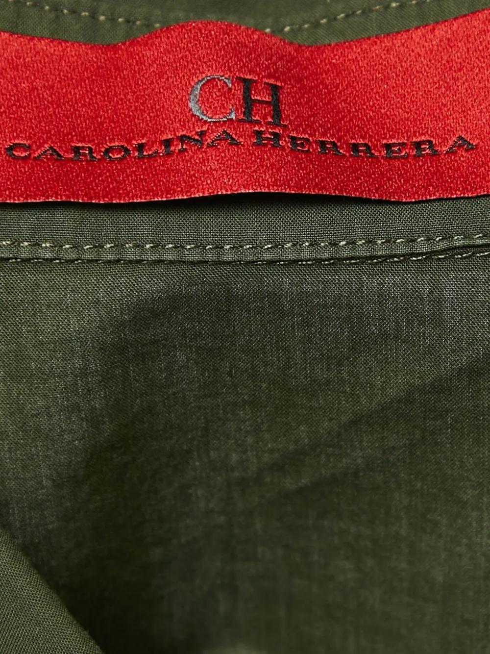 CAROLINA HERRERA VINTAGE Pre-owned Drawstring Asymmetric Coat In Green