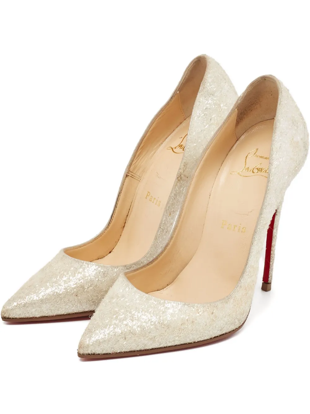 Christian Louboutin Pre-Owned 120mm So Kate glittered pumps - ホワイト Christian Louboutin Pre-Owned 120mm So Kate glittered pumps - ホワイト