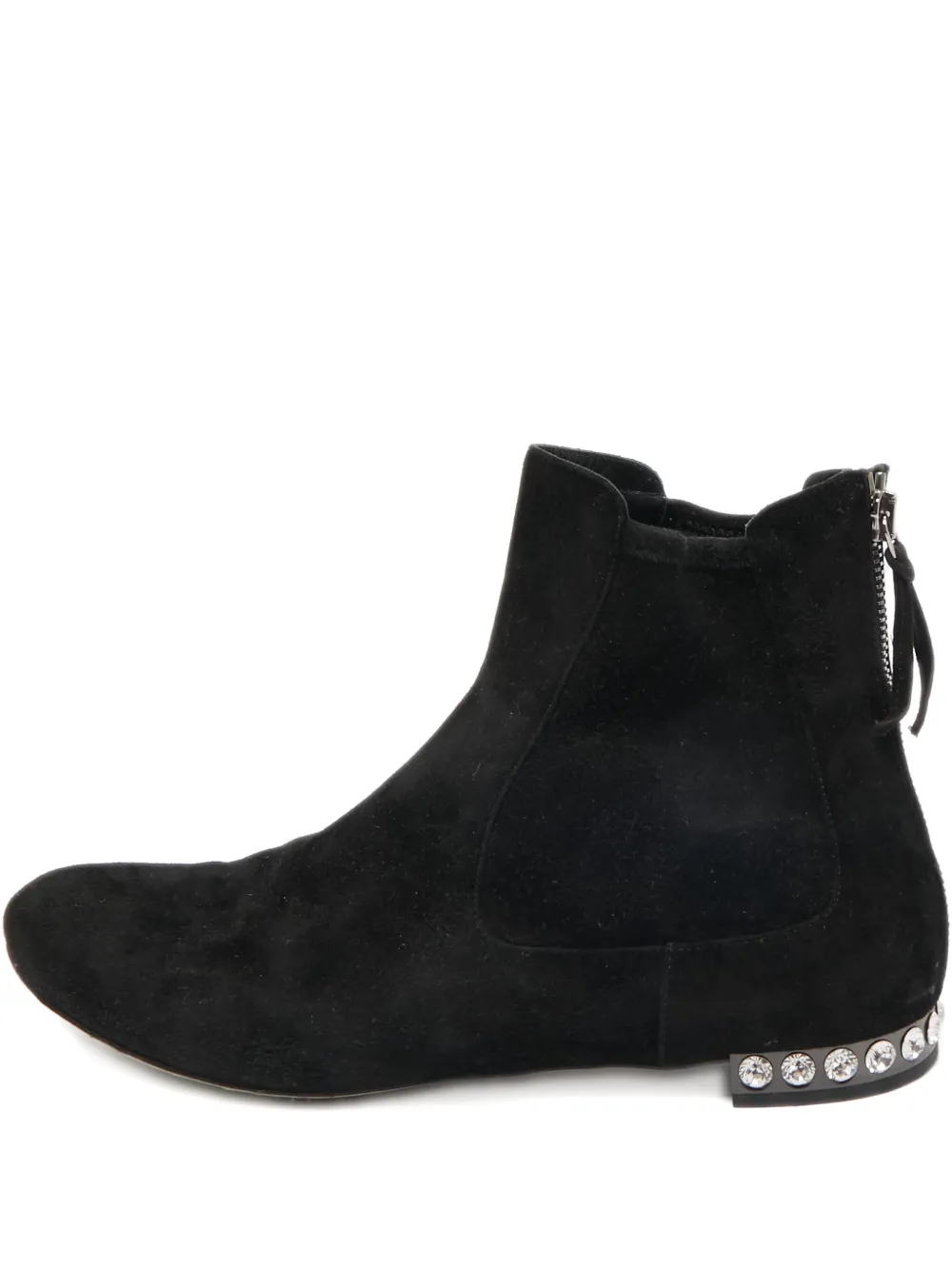 suede crystal-embellished boots