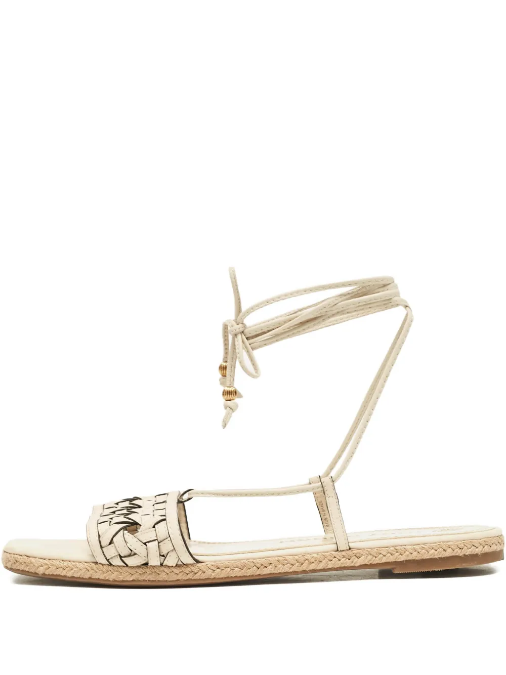 Tory Burch 2024 pre-owned flache Sandalen mit Webmuster - Nude